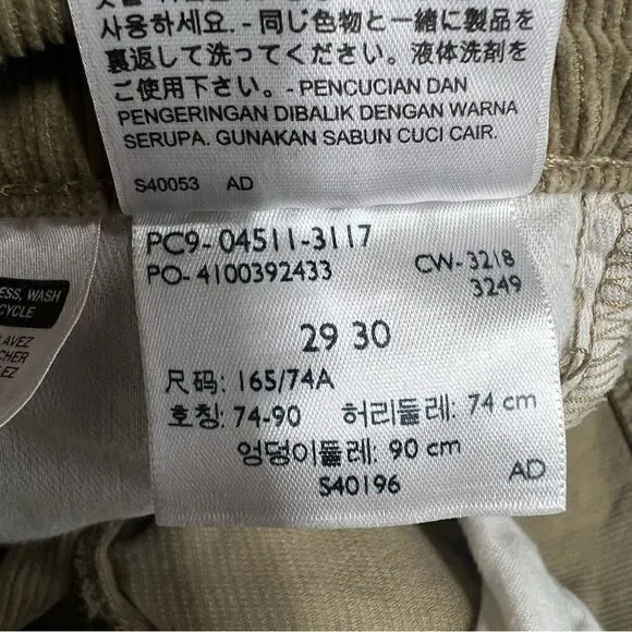 Levi's 511 Ribbed Corduroy Tan Straight Leg Jeans W29L30 - Picture 5 of 9